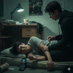 Adegan misterius Bobby menyuntikkan sesuatu ke tangan Jono dalam cerita pendek Agus Byna.