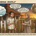 Dedi melempar sabun mahal ke kaki Panji di depan Siti saat Trio Resik sedang mengecat pagar masjid